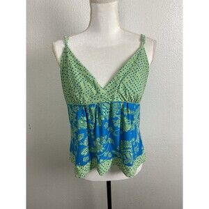 California Dynasty Super Soft Floral Print Vneck Cami Sleep Tank Top -Size XL